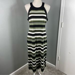 Michael Kors || Striped Jersey Knit Midi Dress